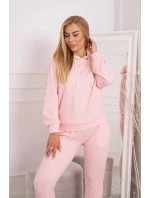 Tepláková súprava s kapucňou púdrovo ružová Tepláková súprava s kapucňou púdrovo ružová
