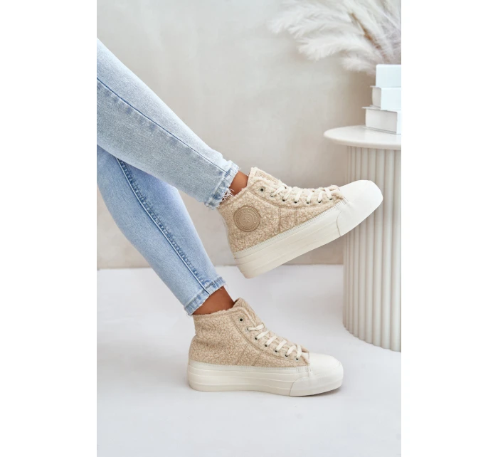 Zateplené Dámské Tenisky S Kožíškem  Big Star Béžové model 21675253 - Big Star Shoes