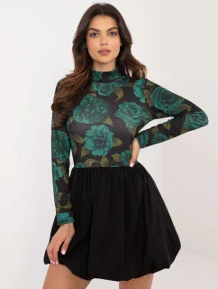 Šaty DHJ SK 19959.35 čierno-zelené