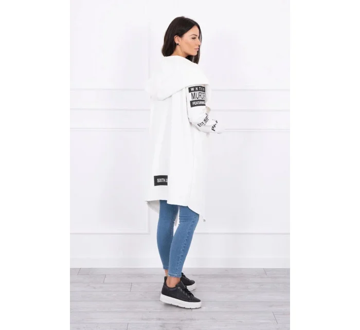 Voľný sveter s nápisom 033 krémový - Kesi