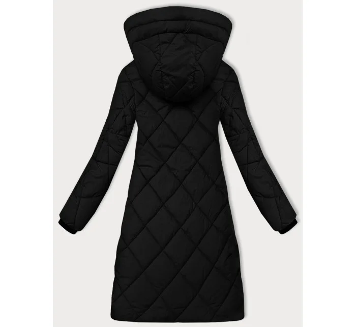 Čierna dámska prechodná bunda s kapucňou Libland (LD-7735)