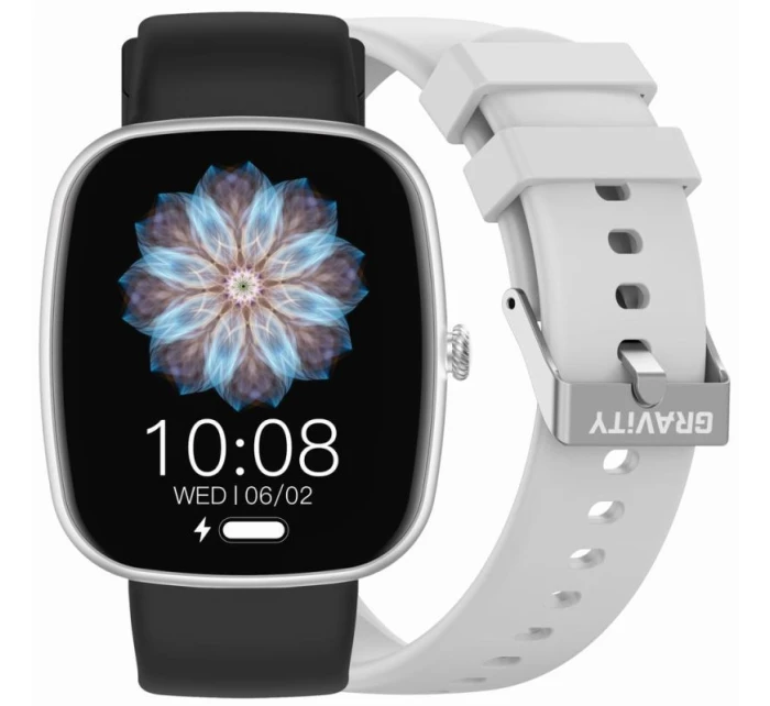 Dámske inteligentné hodinky GRAVITY GT18-5 Black Silicone Strap + Grey Strap Dámske inteligentné hodinky GRAVITY GT18-5 Black Silicone Strap + Grey Strap