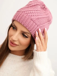 Dámská zimní čepice z vlny model 21750350 tmavě růžová - K-Fashion