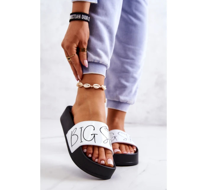 Dámské gumové pantofle Big Star model 21576902 Černobílé - Big Star Shoes Dámské gumové pantofle Big Star model 21576902 Černobílé - Big Star Shoes