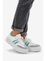 model 21684263 Kožené Nízké Tenisky Dámské Na Platformě Bílé - Zazoo