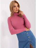 Sweter PM SW model 18900760 ciemny różowy - FPrice Sweter PM SW model 18900760 ciemny różowy - FPrice