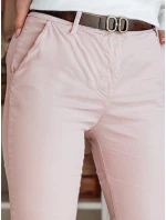 Dámske nohavice chinos s opaskom LINESKA ružová FashionStreet UY2630 Dámske nohavice chinos s opaskom LINESKA ružová FashionStreet UY2630