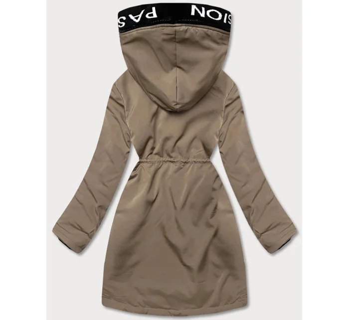 Béžová dámska bunda s kožušinovou podšívkou (B8115-12) Béžová dámska bunda s kožušinovou podšívkou (B8115-12)