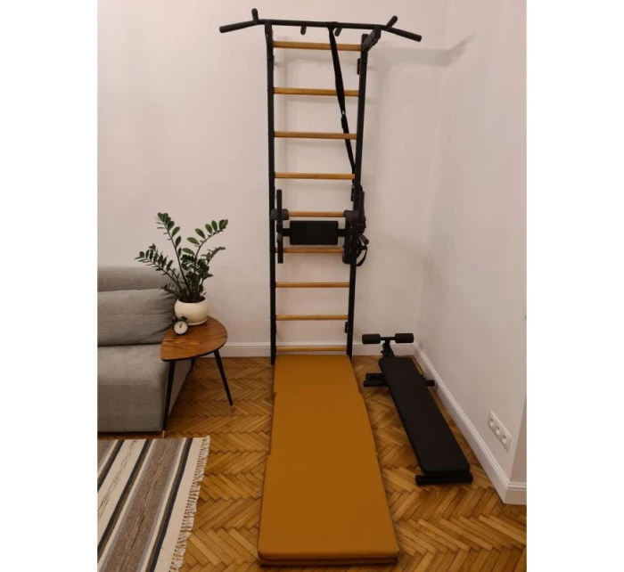 SKLADACÍ GYMNASTICKÝ MATRAC HNEDÝ 180CM LAVIČKA