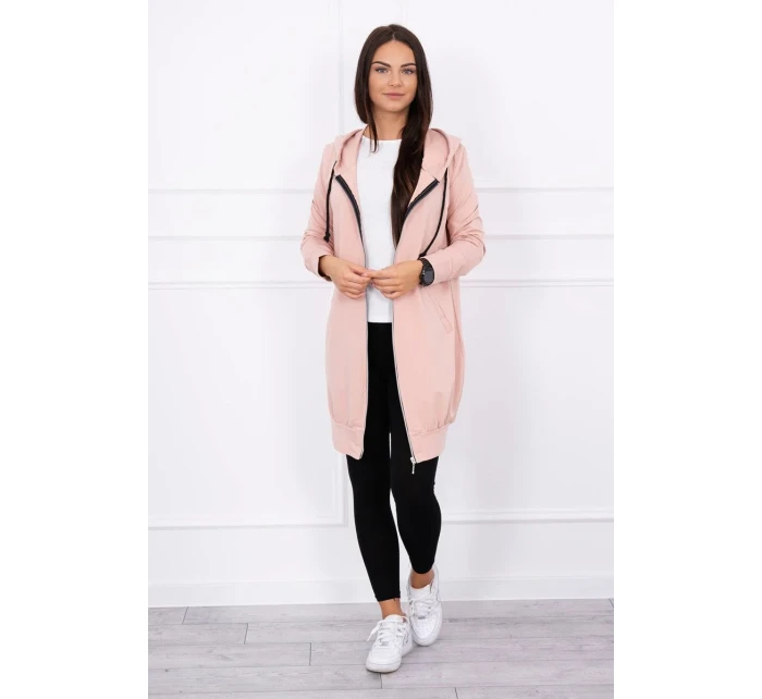 Mikina s kapucňou tmavo púdrovo ružová