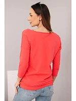 Dámská halenka s lodičkovým výstřihem malinová