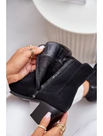 Ocieplane Botki Damskie Na Słupku Czarne Radeya Ocieplane Botki Damskie Na Słupku Czarne Radeya