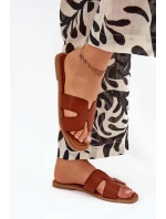 Klapki Damskie Płaskie Z Wycięciami Camel Salyra