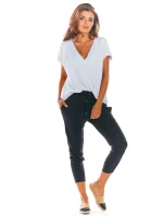 Dámské 3/4 kalhoty model 18775292 Černá - awama Dámské 3/4 kalhoty model 18775292 Černá - awama