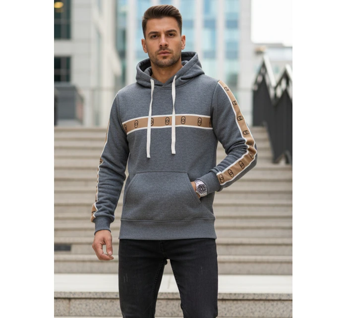 Pánská mikina s kapucí tmavě šedá Dstreet model 21994638 - FashionStreet