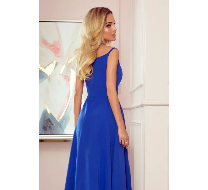 CHIARA - Elegantné dámske maxi šaty v Chrpová farbe na ramienkach 299-3 CHIARA - Elegantné dámske maxi šaty v Chrpová farbe na ramienkach 299-3