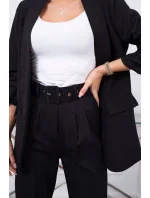 Elegantná súprava saka a nohavíc čiernej farby