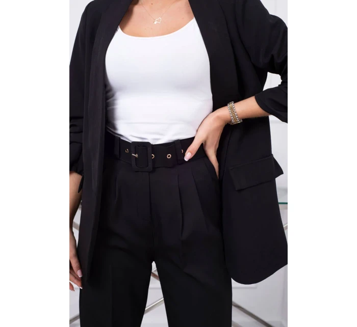 Elegantná súprava saka a nohavíc čiernej farby