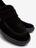 Zamszowe Męskie Półbuty Loafersy Zazoo 1574 Czarne