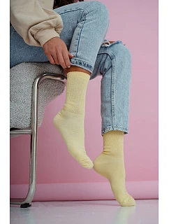 Dámské pruhované model 22044951 žluté ponožky - Milena