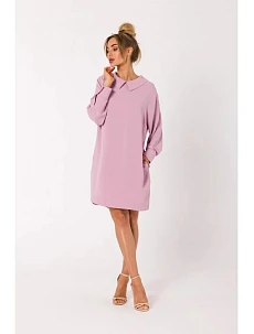 Dámske košeľové šaty M740 Powder pink - MOE