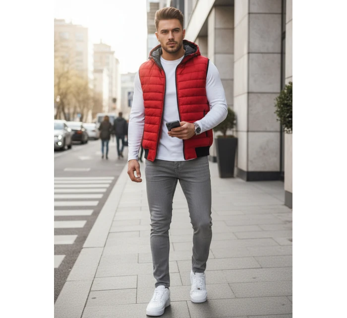 Pánska červená vesta FashionStreet TX4265