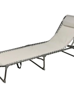 CESTOVNÁ KEMPINGOVÁ POSTEĽ SKLADACIA ZÁHRADNÁ POSTEĽ TEXTLINE SIVÁ