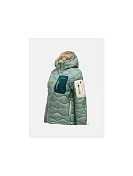 Dámská péřová bunda PEAK model 22241375 model Helium Utility Down Hood Jacket, zelená barva - Peak Performance