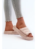 Dámské Žabky Na Platformě Big Star model 21660805 Beige - Big Star Shoes Dámské Žabky Na Platformě Big Star model 21660805 Beige - Big Star Shoes