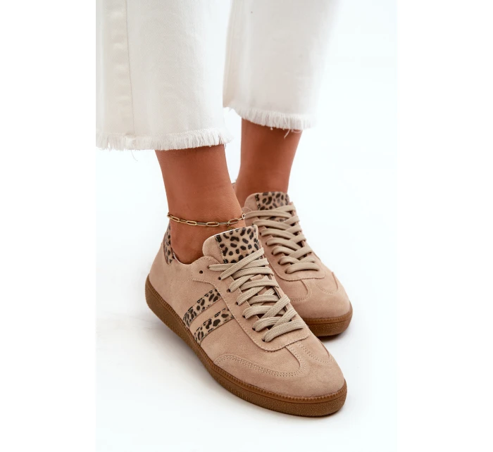 model 21665854 Semišové Nízké Dámské Tenisky Beige - Zazoo model 21665854 Semišové Nízké Dámské Tenisky Beige - Zazoo