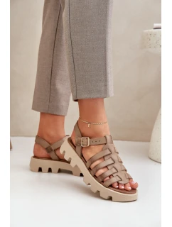 Kožené dámské sandály Zazoo model 21682190 béžové - Boto