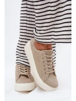 Materiałowe Trampki Damskie Na Platformie Big Star RR274465 Beżowe Materiałowe Trampki Damskie Na Platformie Big Star RR274465 Beżowe