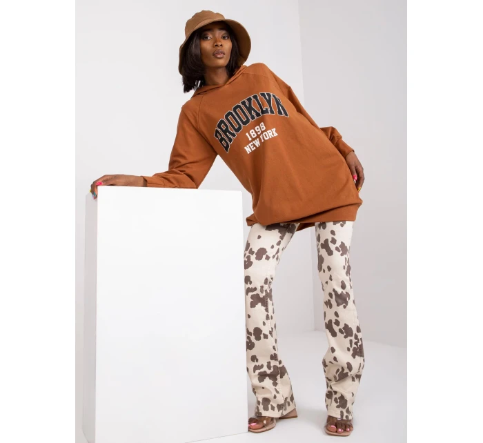 Dámska mikina-DHJ-BL-15658.35-svetlo hnedá