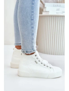 Zateplené dámske tenisky s prešívaním Big Star White