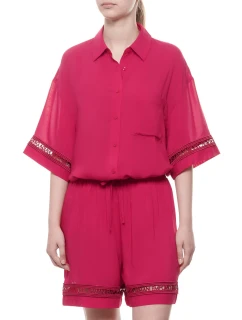 Dámska plážová košeľa 262732 4R338 01975 Cherry - Emporio Armani