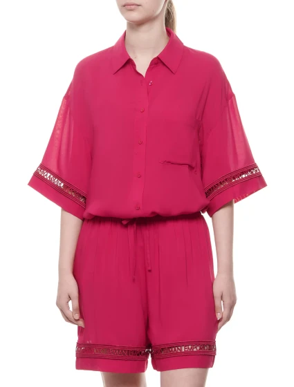 Dámska plážová košeľa 262732 4R338 01975 Cherry - Emporio Armani