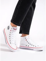 Štýlové biele tenisky pre ženy bez podpätku Štýlové biele tenisky pre ženy bez podpätku