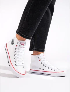 Štýlové biele tenisky pre ženy bez podpätku