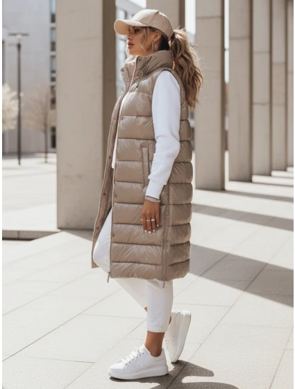 Dámská prošívaná vesta béžová Dstreet model 21970187 - FashionStreet