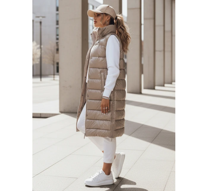 Dámská prošívaná vesta béžová Dstreet model 21970187 - FashionStreet