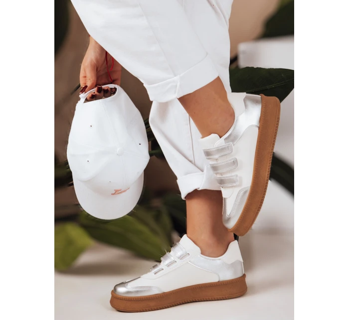 Dámské tenisky na suchý zip stříbrné Dstreet model 21983688 - FashionStreet
