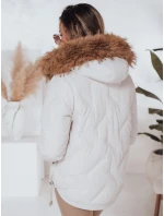 Dámská zimní bunda prošívaná s kapucí bílá Dstreet model 21990841 - FashionStreet
