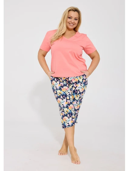 Pyžamo model 21945373 Violetta kr/r 3XL5XL - Cornette Pyžamo model 21945373 Violetta kr/r 3XL5XL - Cornette