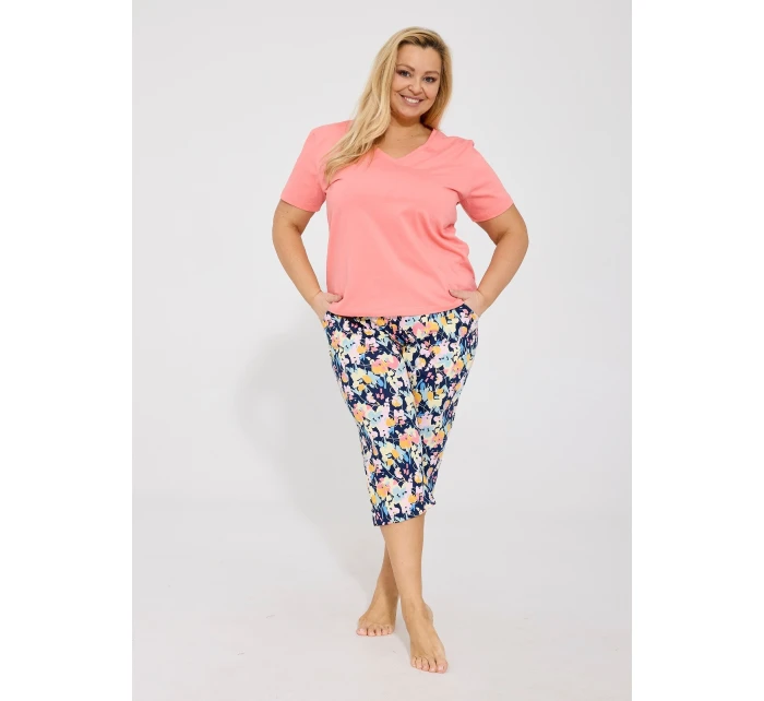 Pyžamo model 21945373 Violetta kr/r 3XL5XL - Cornette Pyžamo model 21945373 Violetta kr/r 3XL5XL - Cornette