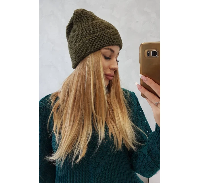 model 18750025 khaki čepice z mohéru - K-Fashion model 18750025 khaki čepice z mohéru - K-Fashion