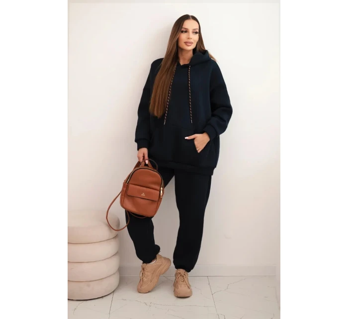 Dámská tepláková souprava zateplená z bavlny s kapucí model 21441634 - K-Fashion Dámská tepláková souprava zateplená z bavlny s kapucí model 21441634 - K-Fashion