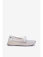 Damskie Skórzane Mokasyny D&A TW210 Białe