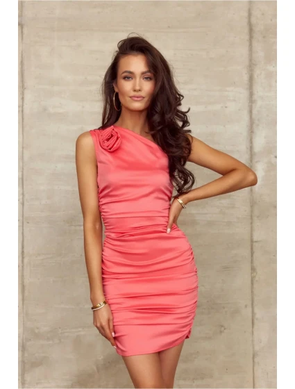 Dámské šaty model 18775290 Tmavě korálová - Roco Fashion