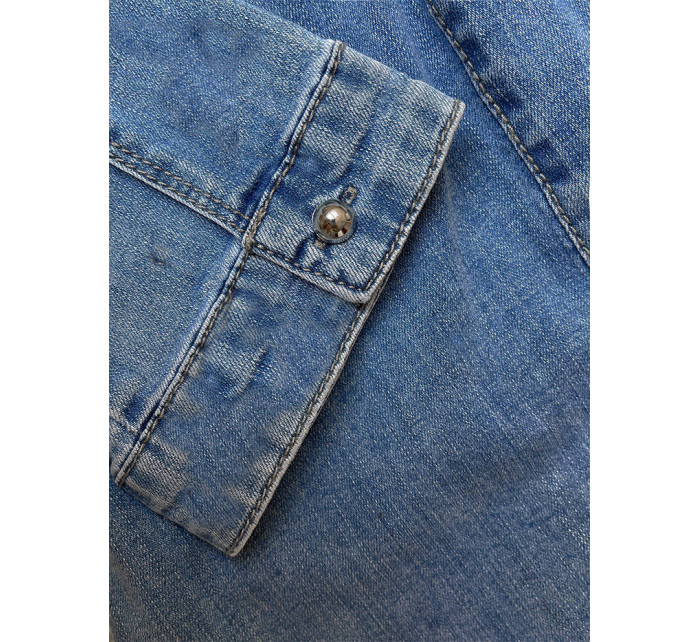 Svetlomodrá džínsová tunika s opaskom (POP7050-LK)