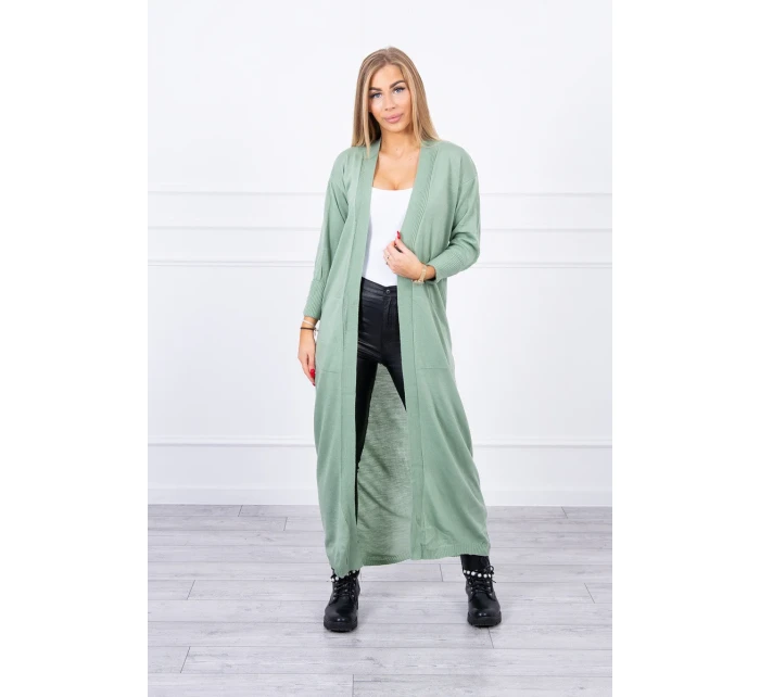 Svetr dlouhý svetr model 18748009 v pase tmavě mátový - K-Fashion